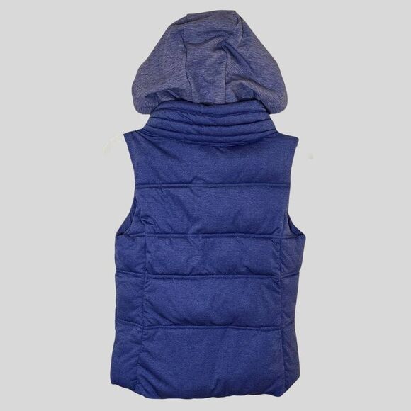 Athleta Hooded Puffer Vest Women’s Size Small Purple Lightweight Warm Zip Jacket - Picture 4 of 16